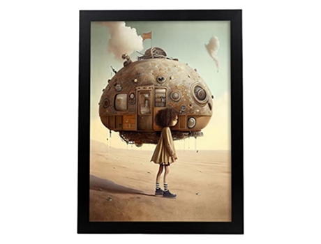 NACNIC Poster Guardián En Estilo Surrealismo Cinematográfico Ilustraciones Y Grabados De Historieta Abstracta Y Artística A3 Marcos Negros