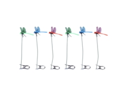Ganchos Decorativos 3d Con Forma De Libélula Para Jardín, Pvc, 25 Cm, 6 Unidades, Para Jardín Y Macetas.