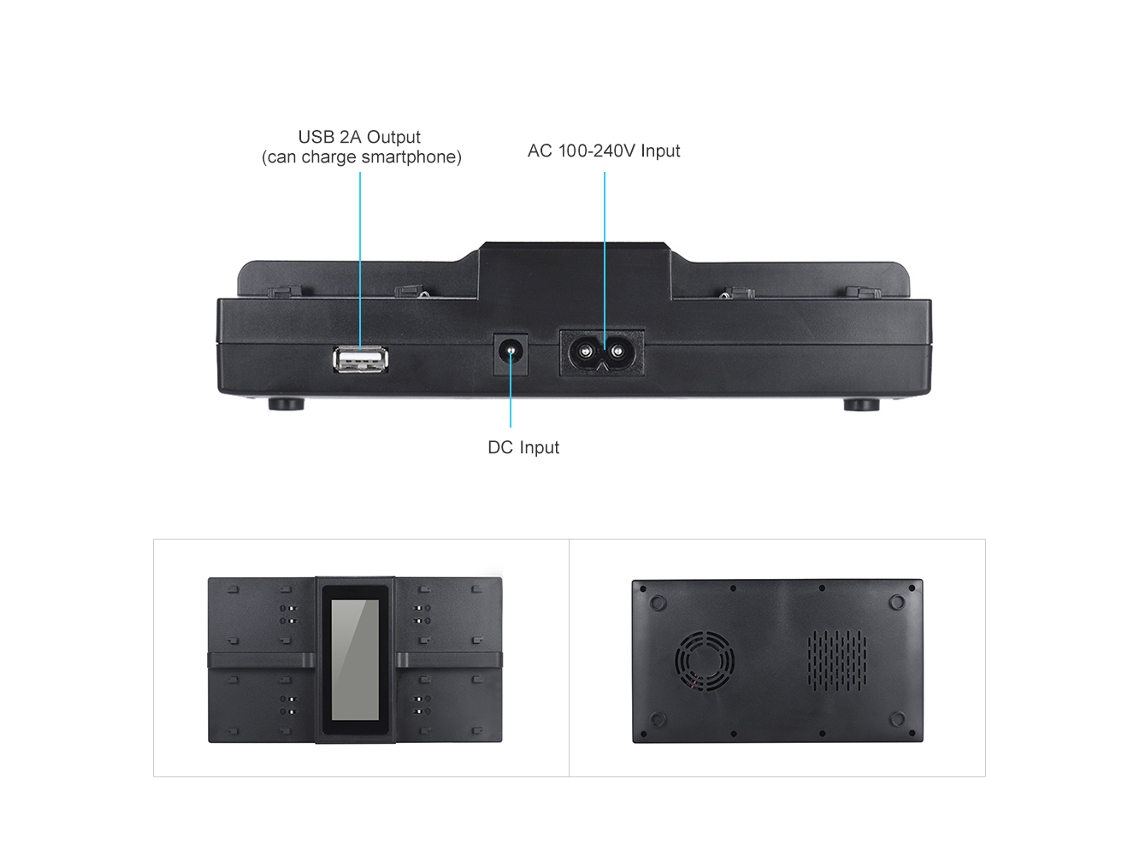 Cargador de batería digital de 4 canales para Lp-e17, 750d - 4 cargadores E17