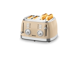 Tostador Retro SOGO Tos-Ss-5475 Pan Molde 4 Ranuras 1500W Beige