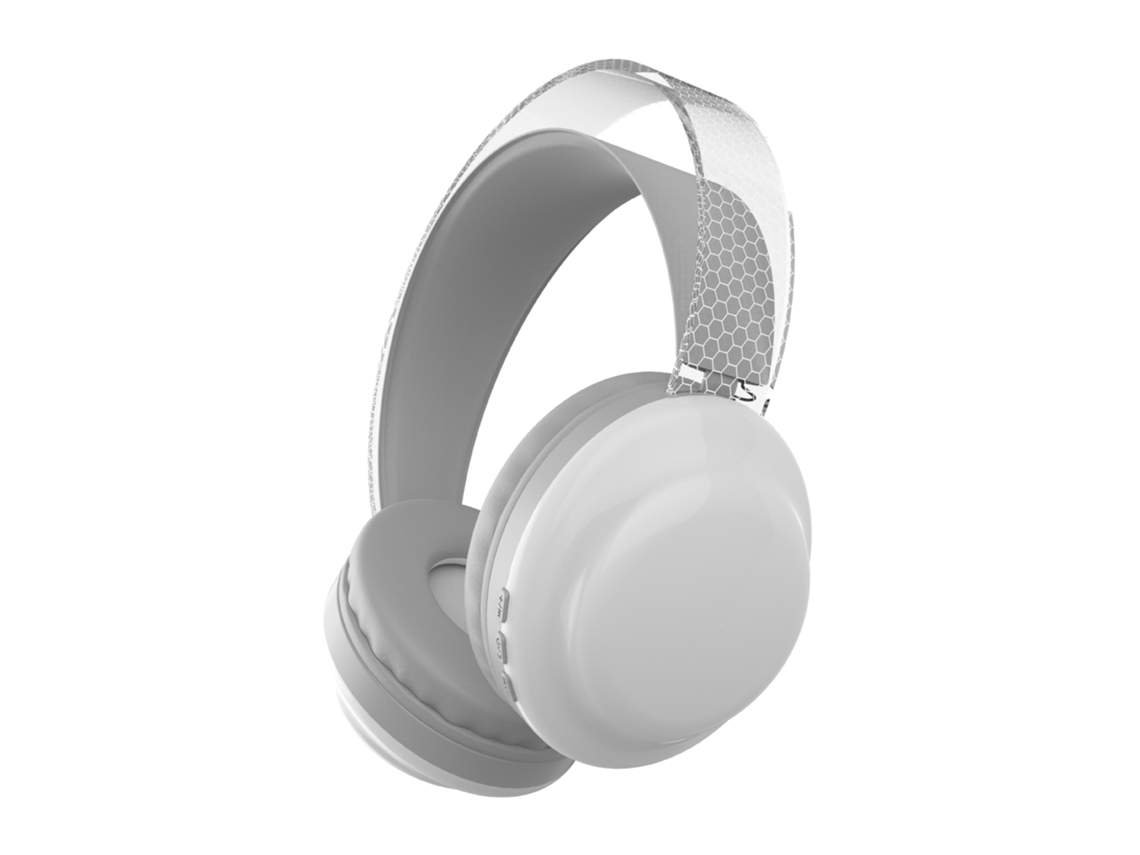 Auriculares Inalámbricos (blancos), Con Tecnología Bluetooth Y Diadema Transparente Con Luz.
