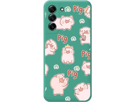 Carcasa Samsung Galaxy S21 FE 5G TUMUNDOSMARTPHONE Silicona Líquida Dibujos Cerdos Verde