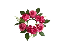 Guirnalda De Velas Con Rosas Artificiales, Decoración De Mesa Para Navidad Y Bodas, 20 Cm.
