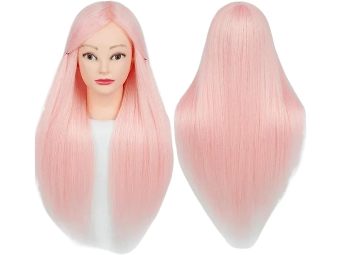 Cabeza De Maniquí Con Cabello Rosa, Peinado Profesional, Sintético, Trenza (plateado)