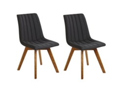 Conjunto de 2 cadeiras de jantar BELIANI Calgary de Poliéster Preto 45x53x84