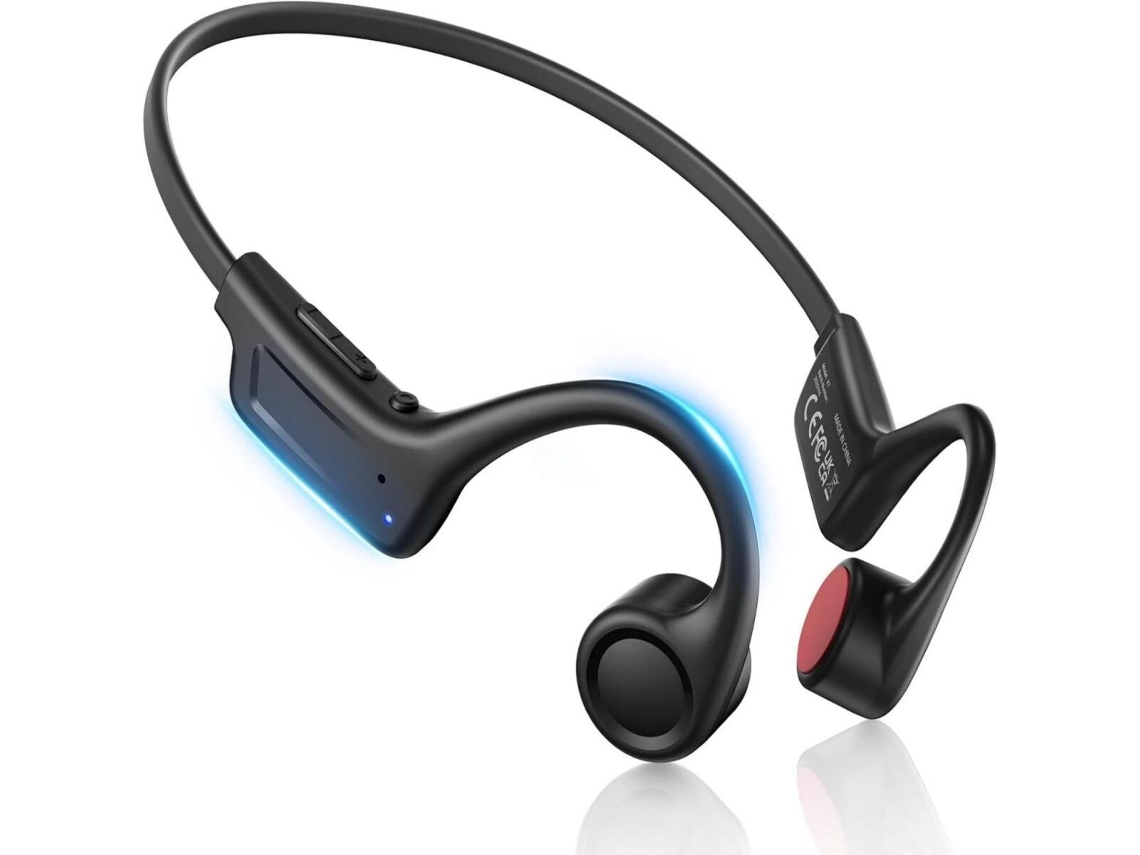 Kinglucky Auriculares Deportivos Conducción Ósea Bluetooth 5.4 X7 Abiertos Negros Ipx4