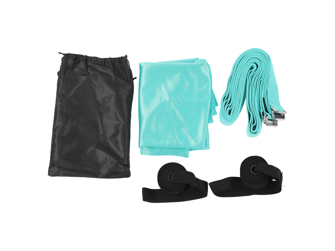 Cinturón De Yoga Ajustable Para Estirar La Cintura, Las Piernas Y La Espalda Con Doble Vendaje Y Estuche De Almacenamiento Verde.