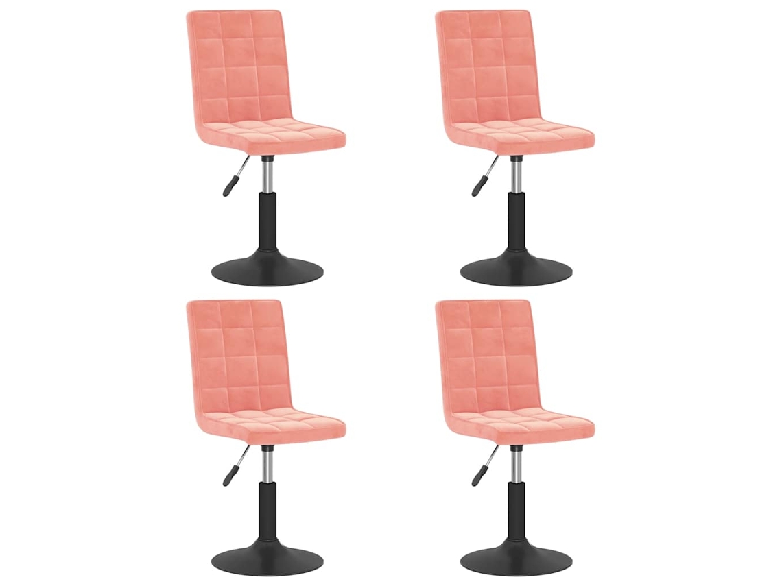 Maison Exclusive - Sillas De Comedor Giratorias 4 Unidades De Terciopelo Rosa