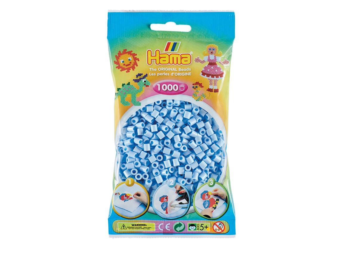 Juego de Mosaicos HAMA Set de Cuentas de Plastico midi ice blue (1000 Peças - Azul)