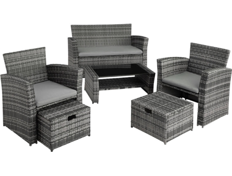 Conjunto de Jardín TECTAKE Módena (Gris - Acero - 129x68.5x75 cm)
