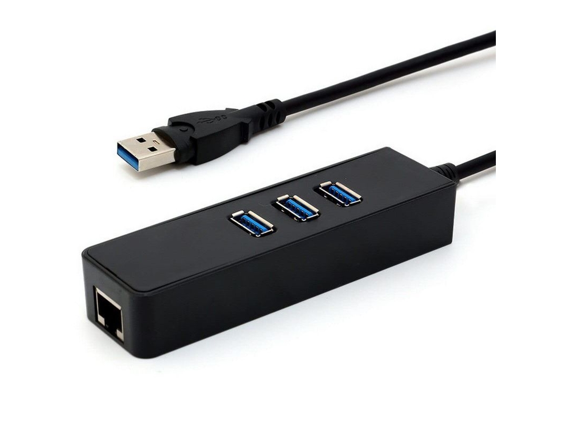 Hub Usb 3.0 Con 3 Puertos Y Adaptador De Red Gigabit Ethernet 10/100/1000, Velocidad De Transferencia De Hasta 5 Gbps, Compatible Con Windows Y Mac.