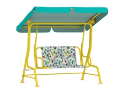 Columpio Hollywood, 2 Plazas, Toldo Ajustable, Arnés, 3-6 Años, 60 Kg, Verde, 112x75x120cm