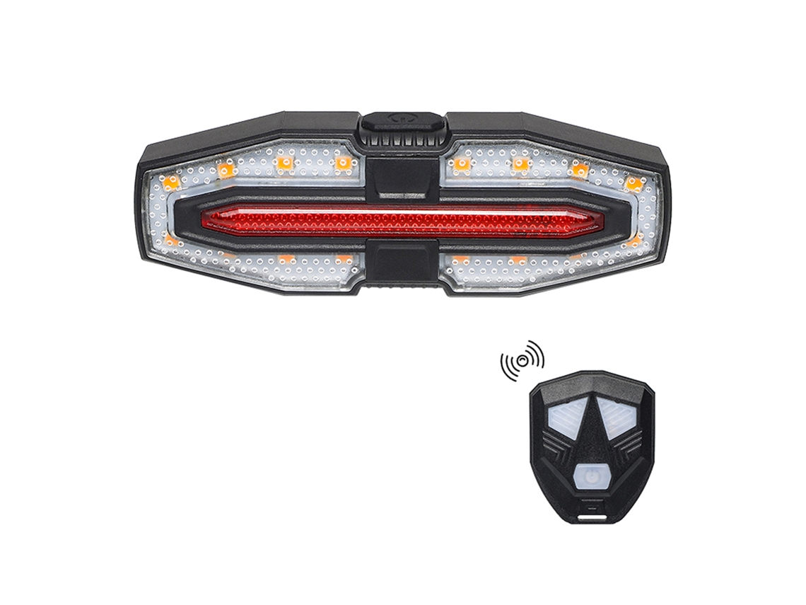 Vlrla-luz Trasera Bicicleta Compacta Bicolor Impermeable Usb Recargable Con Señales De Giro Y Control Remoto