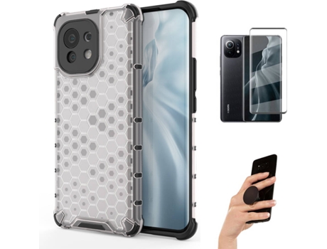 Kit Carcasa y Protector Xiaomi Mi 11 Fullcover Rumble Popsocket