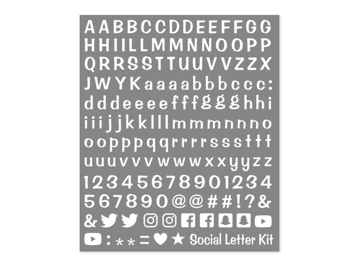 Kit de letras adhesivas modulares para redes sociales, blanco 4r Quattroerre.it