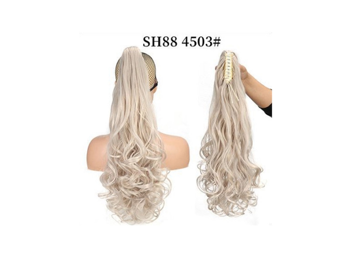 Extensiones De Cabello Postizo Con Pinza, Ondas Grandes, Color Dorado Modelo 8