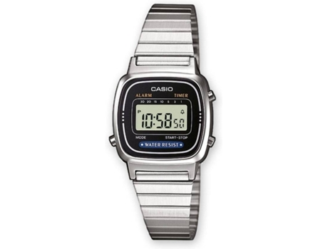 Reloj Digital CASIO Mujer (Acero y Resina - Plateado)