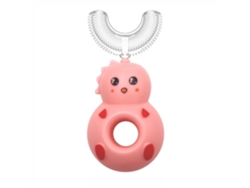 Cepillo de dientes infantil GOKOCO en forma de U, cepillo de entrenamiento manual de silicona, limpieza completa de 7,6 cm (3") y 60°.