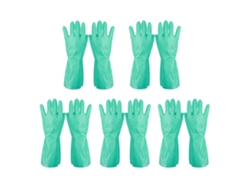5 Pares Guantes De Nitrilo Reutilizables Resistentes A Solventes Ácidos Alcalinos Anti-deslizantes Impermeables Para Trabajo Hogar Laboratorio 32cm