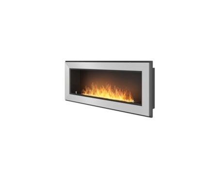 Chimenea de bioetanol empotrada de pared RAME 120 Blanca con cristal OUTINFIRE