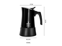 Cafetera italiana tipo moka, de acero inoxidable, estilo camping.