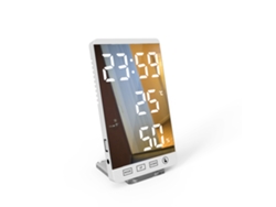 Reloj Con Espejo Led, Termómetro E Higrómetro - Clima Electrónico Inteligente