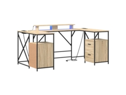 Escritorio | Mesa auxiliar, Roble Sonoma, 182 x 101 x 87,5 cm, Madera procesada