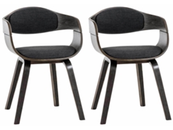 Juego de 2 sillas en tela Kingston gris/gris oscuro/gris CLP