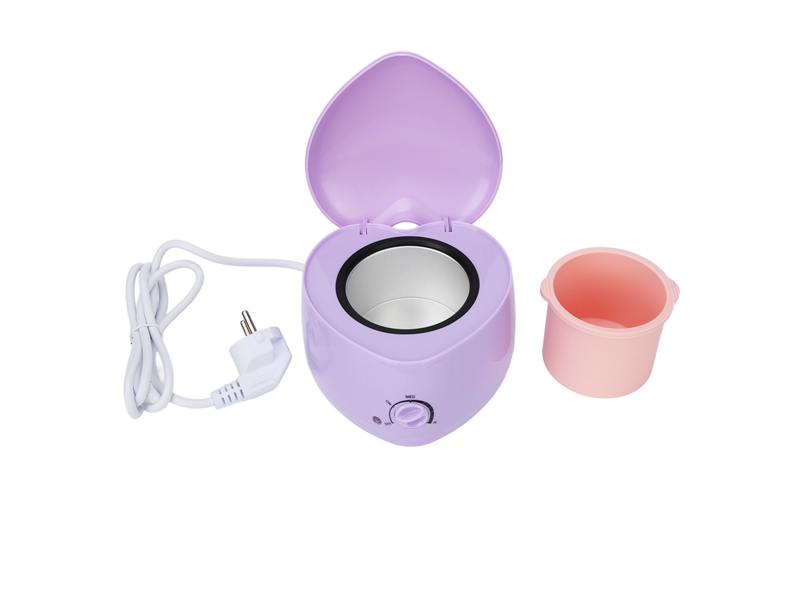Mini máquina de aquecimento de cera 2026 com recipiente de silicone, formato de coração, fácil de limpar, copo elétrico para cera, roxo, plugue UE 220V