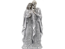 Signes Grimalt  - Figura Nacimiento Jesús Plateado de Resina | Nacimiento Figuras De Resina Para Jardin Figura Resina Decoración 49x15x23cm