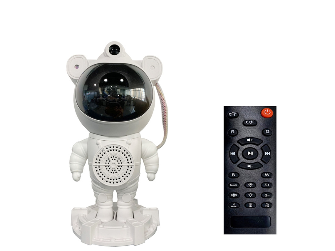 Lámpara Proyector De Astronauta Con Proyección De Estrellas, Bluetooth Y Ruido Blanco, Usb