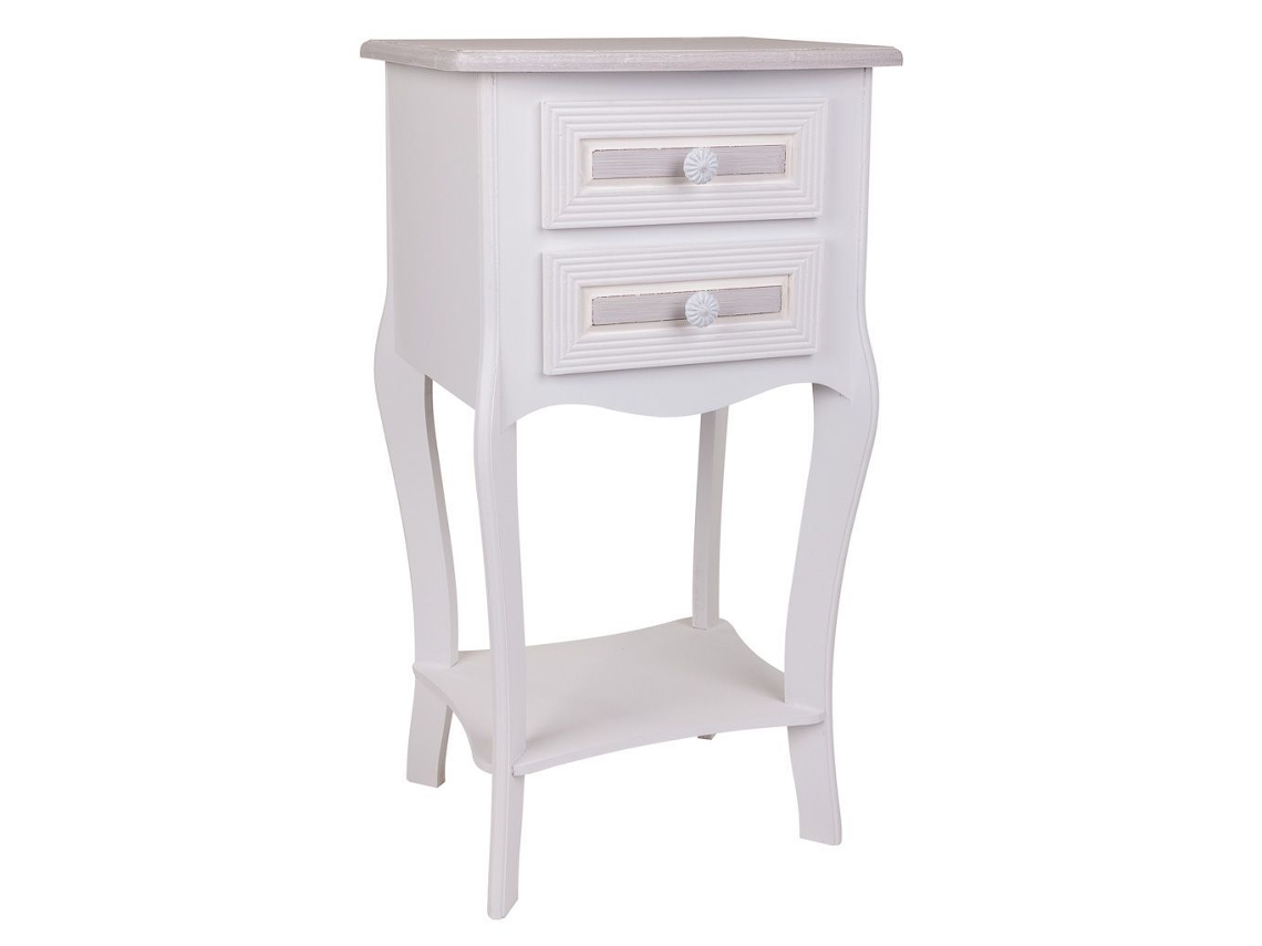 Mesita de Noche WANDERLUST DECO (Madera - Blanco - 38 x 31,5 x 71 cm)