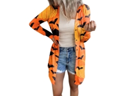 Abrigo Informal De Manga Larga Ligero Y Suave Con Abertura Frontal Para Mujer, Color Amarillo Otoño Xl