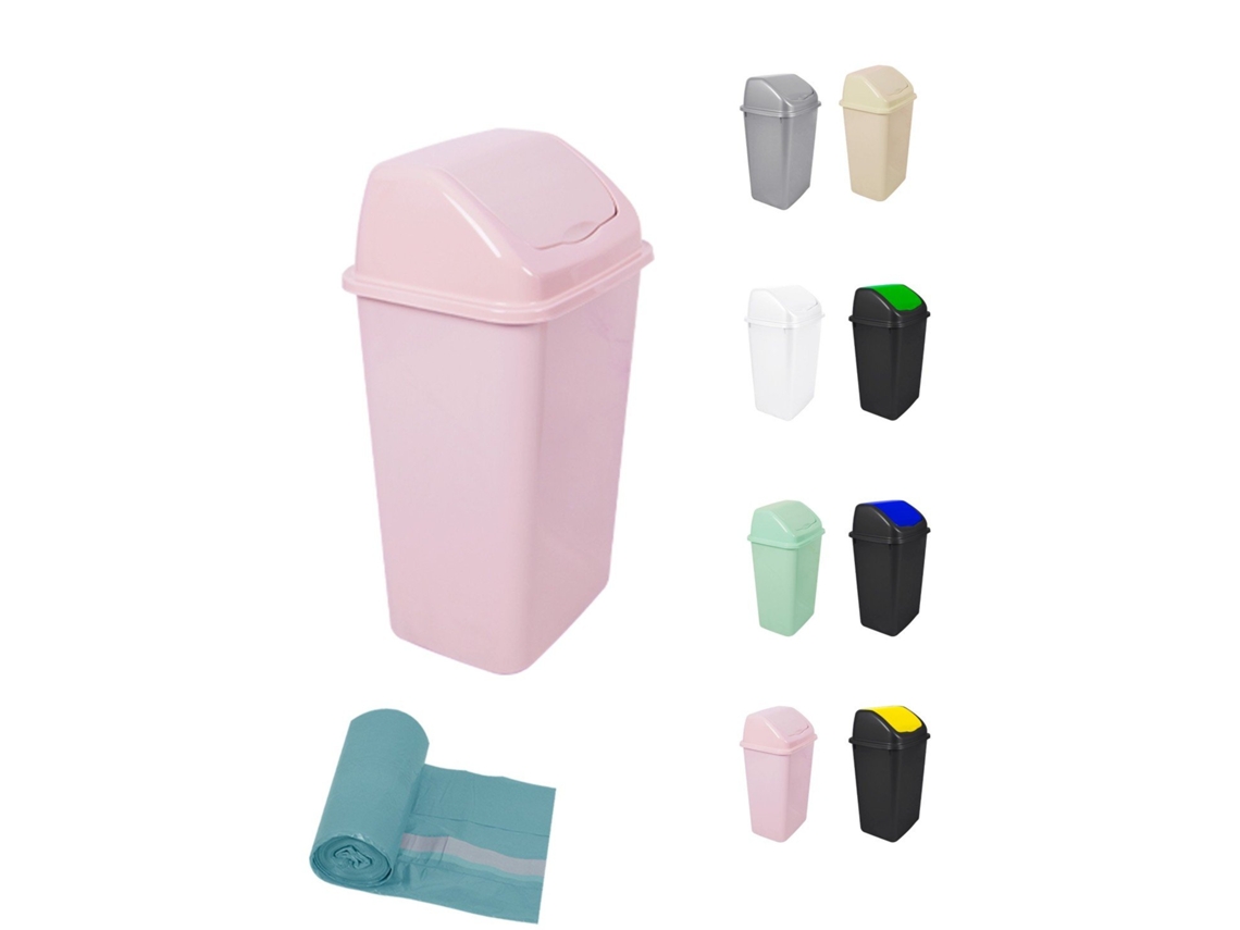 Papelera con tapa basculante 30/50 litros ideal para hogar y oficina rosa 50 L Garden Bags202