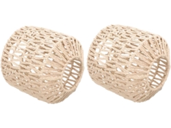 Juego de 2 pantallas rústicas para lámpara de araña, estilo granja, diseño redondo en forma de jaula. SFUSHOS