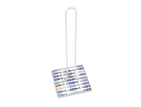 Portarrollo De Papel De Cocina Versa Peces Metal Acero Madera Mdf (16,5 X 31 X 13 Cm)