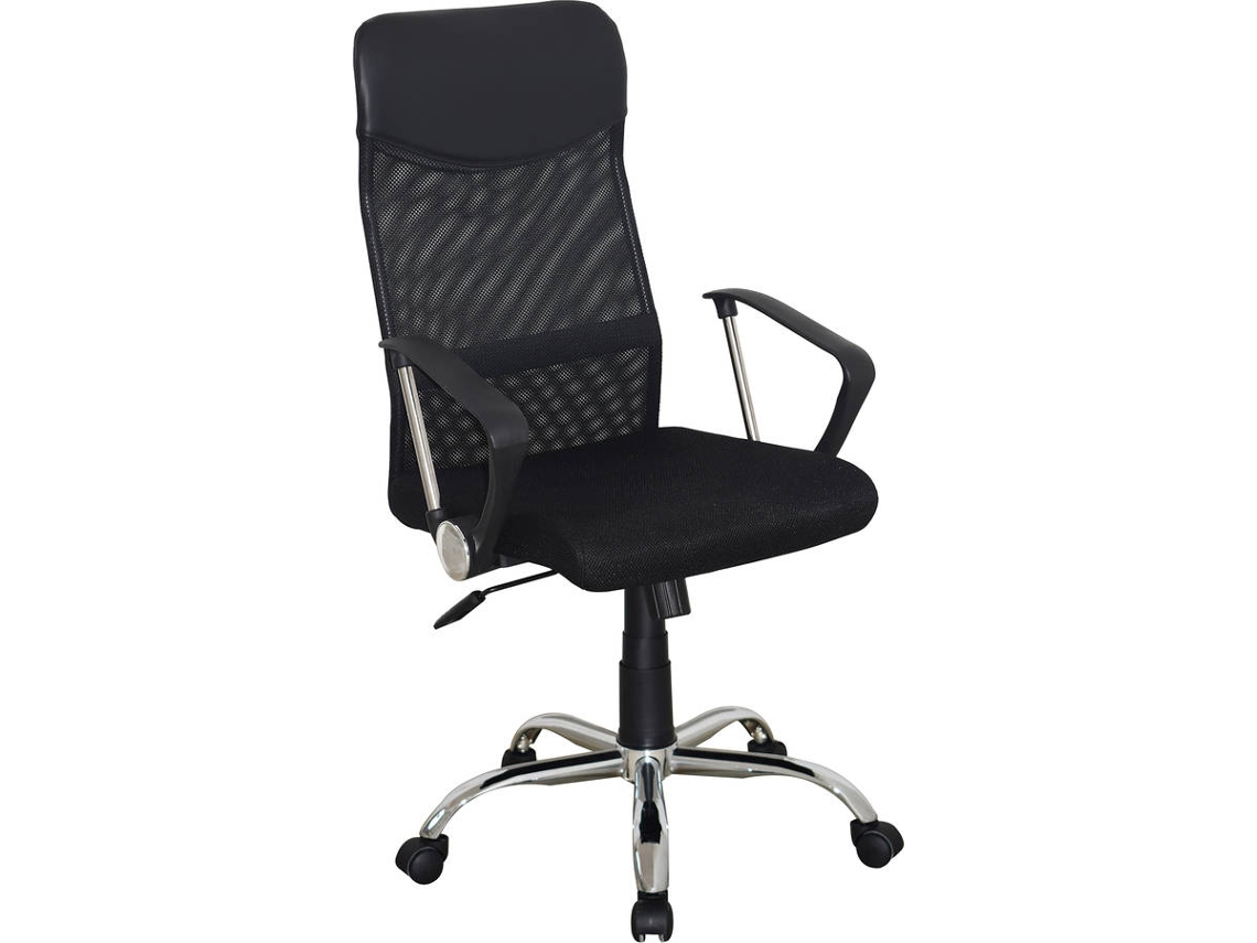 Silla de Escritorio Operativa MITSAI Roma Negro (Brazos Fijos - Malla)