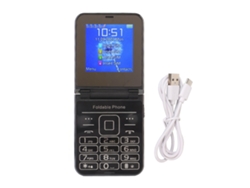 Teléfono Plegable 2g De 2,6 Pulgadas Para Personas Mayores Con Botones Grandes, Doble Pantalla Y Sonido Potente - Negro