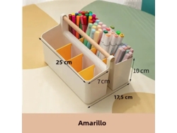 (amarillo) Caja De Almacenamiento De Escritorio Creativa Grande, Puede Almacenar Bolígrafos Y Marcadores, Estilo De Dibujos Animados.