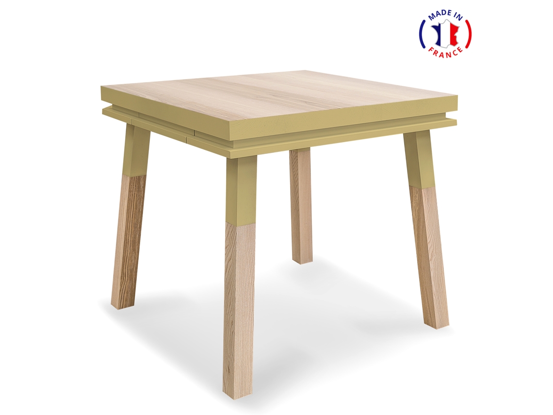 Mesa de Comedor Cuadrada MON PETIT MEUBLE FRANÇAIS con 1 Cajón (Rojo de Pluduno - Madera - 80 x 75 x 80 cm)