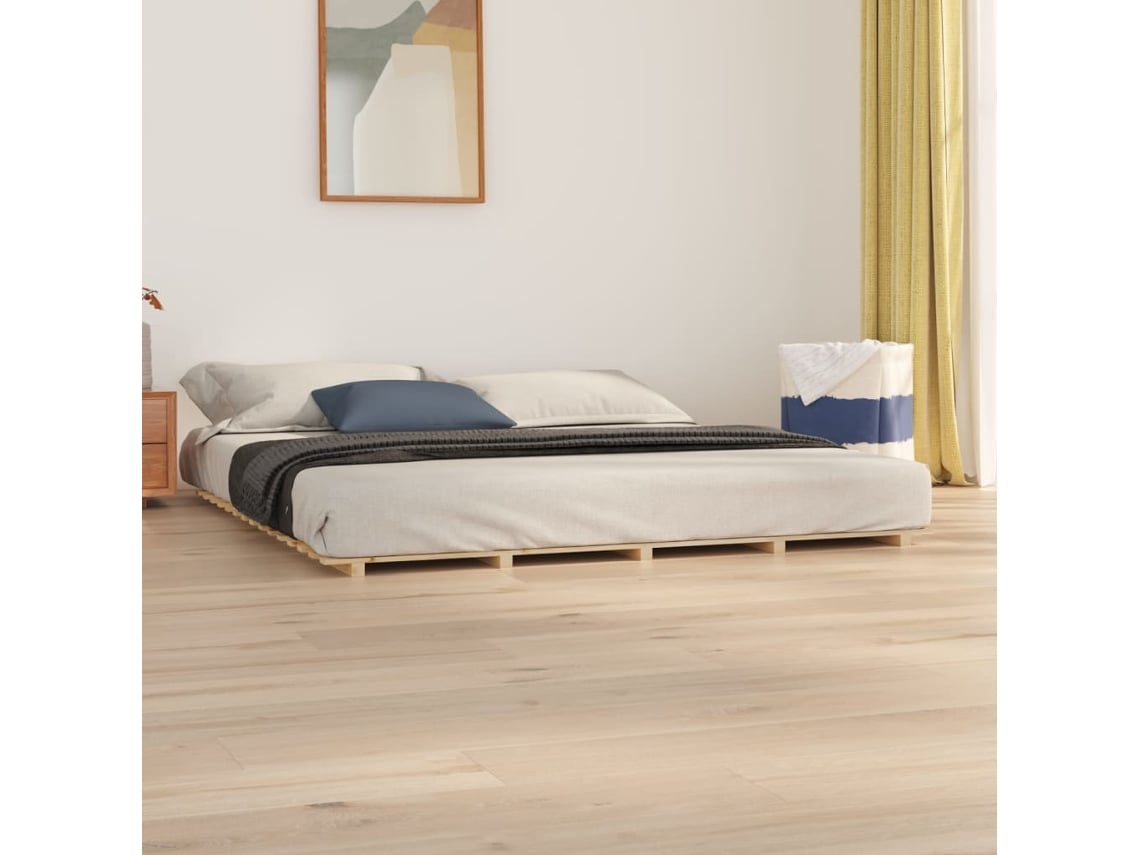 Estructura De Cama Madera Maciza De Pino 180x200 Cm