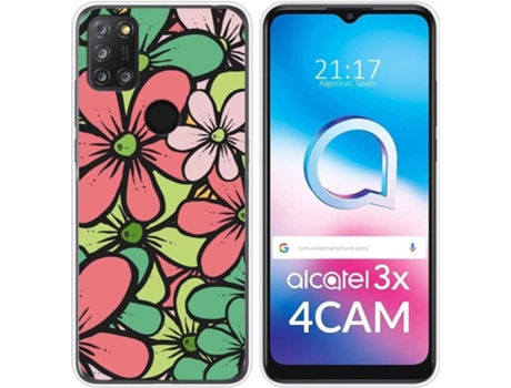 Carcasa Alcatel 3X 4CAM TUMUNDOSMARTPHONE Dibujos Transparente Flores 02 Multicolor