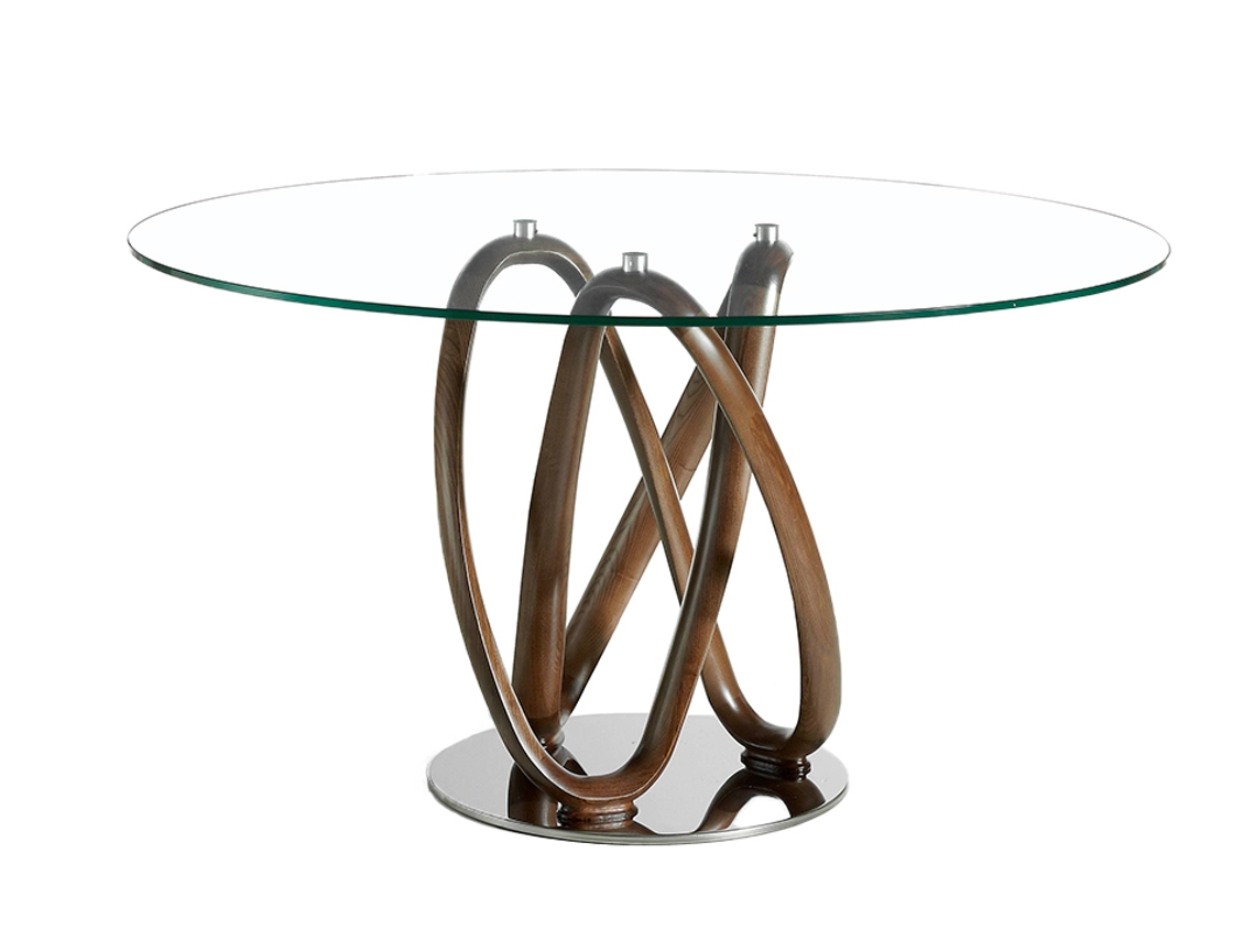 Mesa de Comedor ANGEL CERDÁ. 1021 (Marrón - Madera, Vidrio - Ø120 x 75 cm)