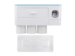 Dispensador De Pasta De Dientes De Pared Con 3 Vasos, Kit De Exprimidor, Accesorios De Baño, Azul