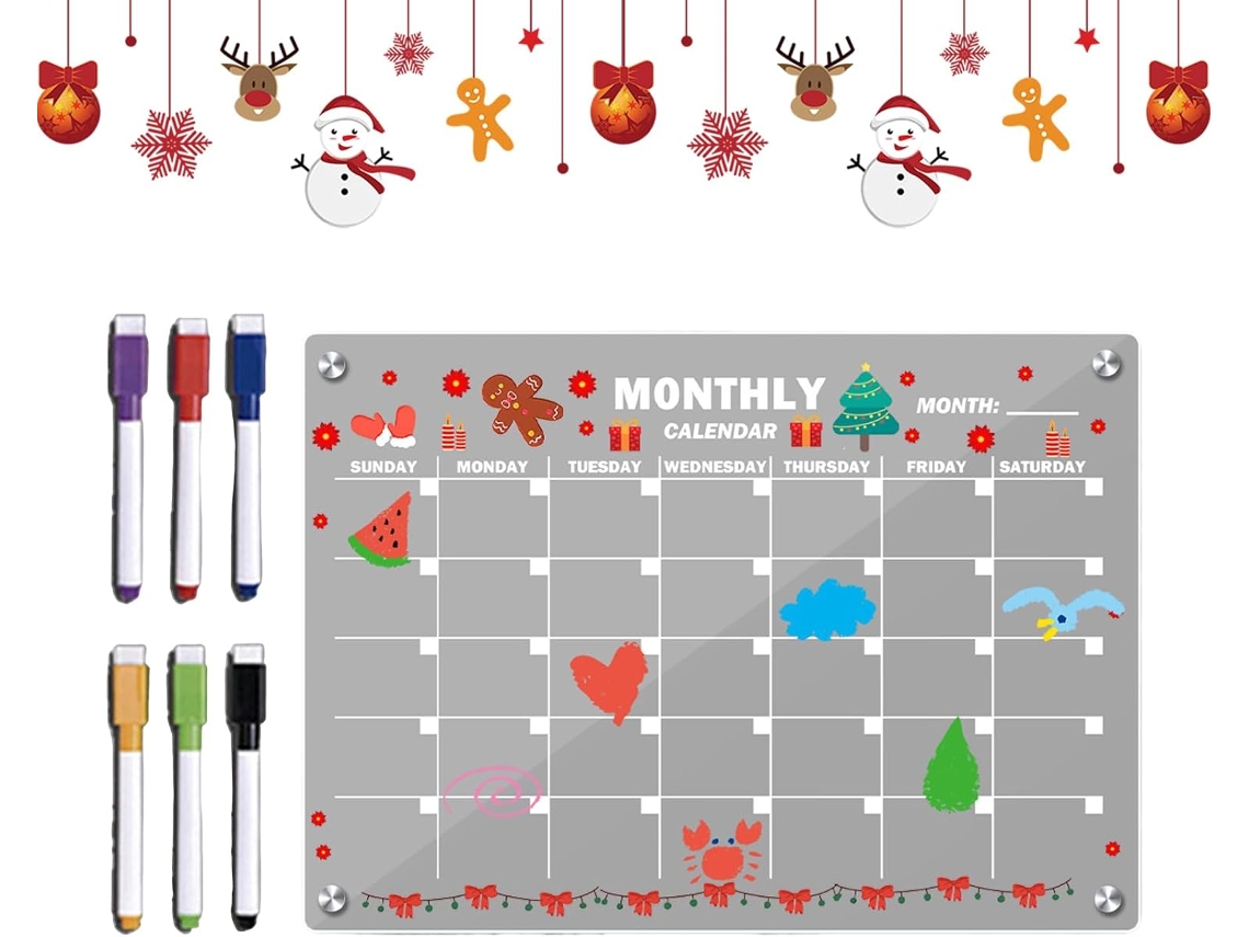 Compatible con 6 rotuladores, agenda mensual de acrílico, agenda para dormitorio universitario.