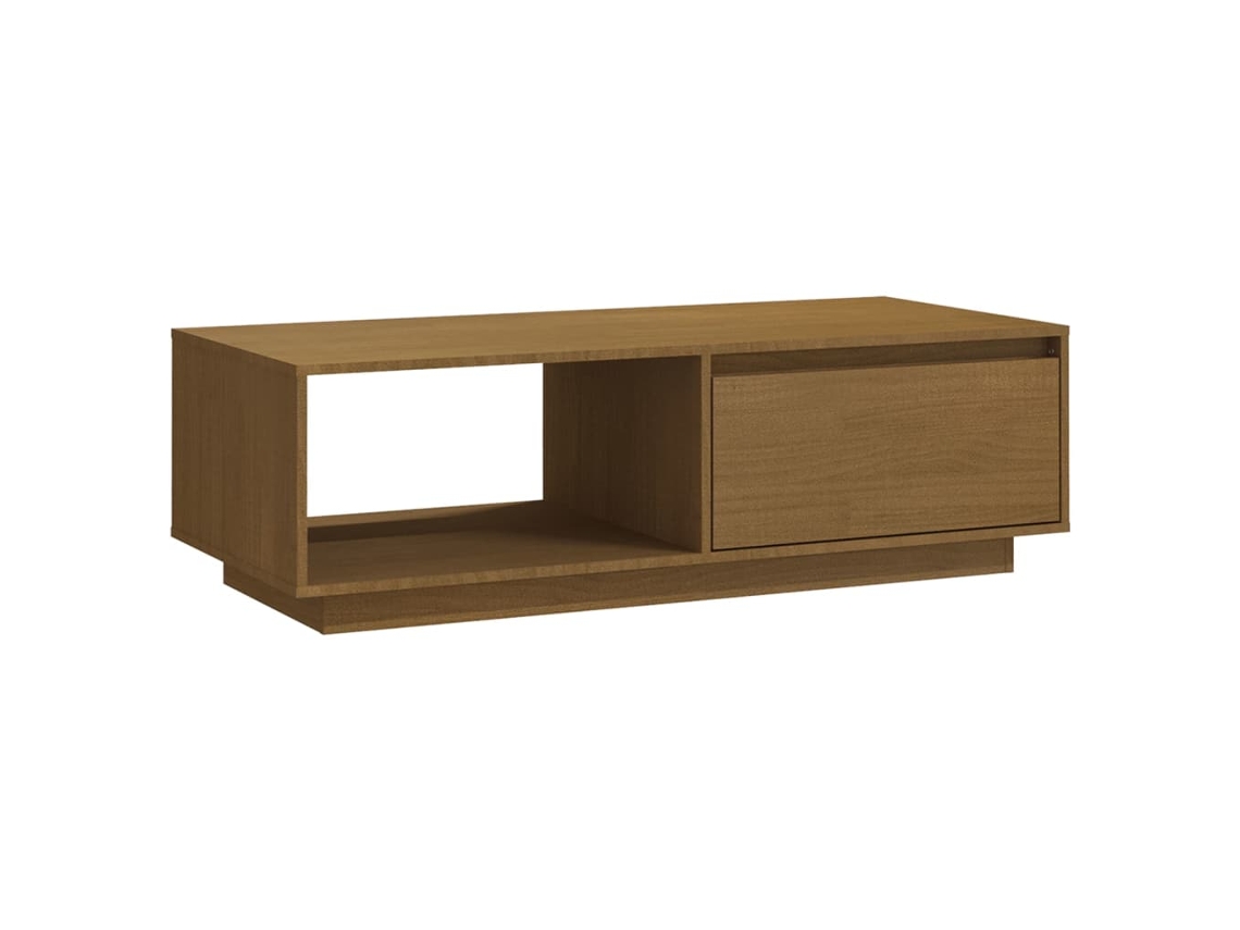 Mesa de Centro Apoyo 110X50X33,5 cm Pino Macizo Castaño Miel