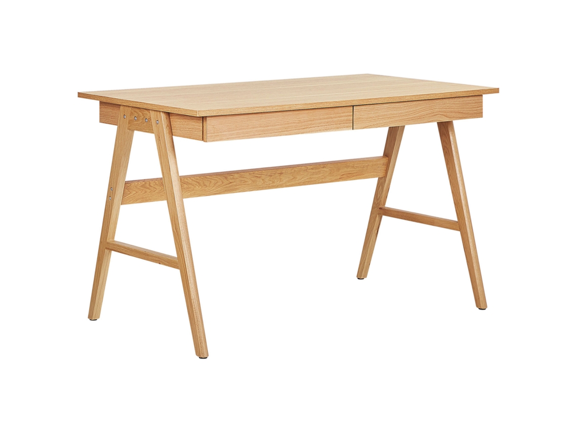 Escritorio BELIANI Sheslay de MDF Madera clara 120x70x75
