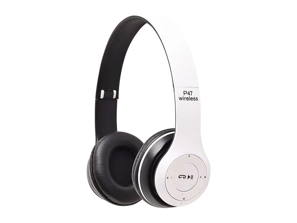 (p47 Blanco) Auriculares Inalámbricos Con Orejas De Gato, Plegables, Con Flash Led, Auriculares Bluetooth