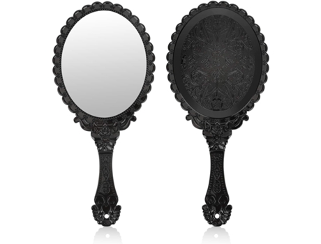 Espejo De Mano Vintage, Pequeños Espejos Decorativos De Mano Para Maquillaje Facial Flor En Relieve Espejo Cosmético Personal De Viaje Antiguo Port...