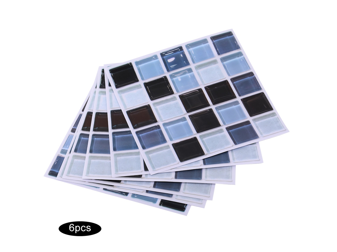 Baok - Juego de 6 pegatinas de pared autoadhesivas resistentes al aceite con diseño de mosaico para decoración de cocina y baño (fx705)
